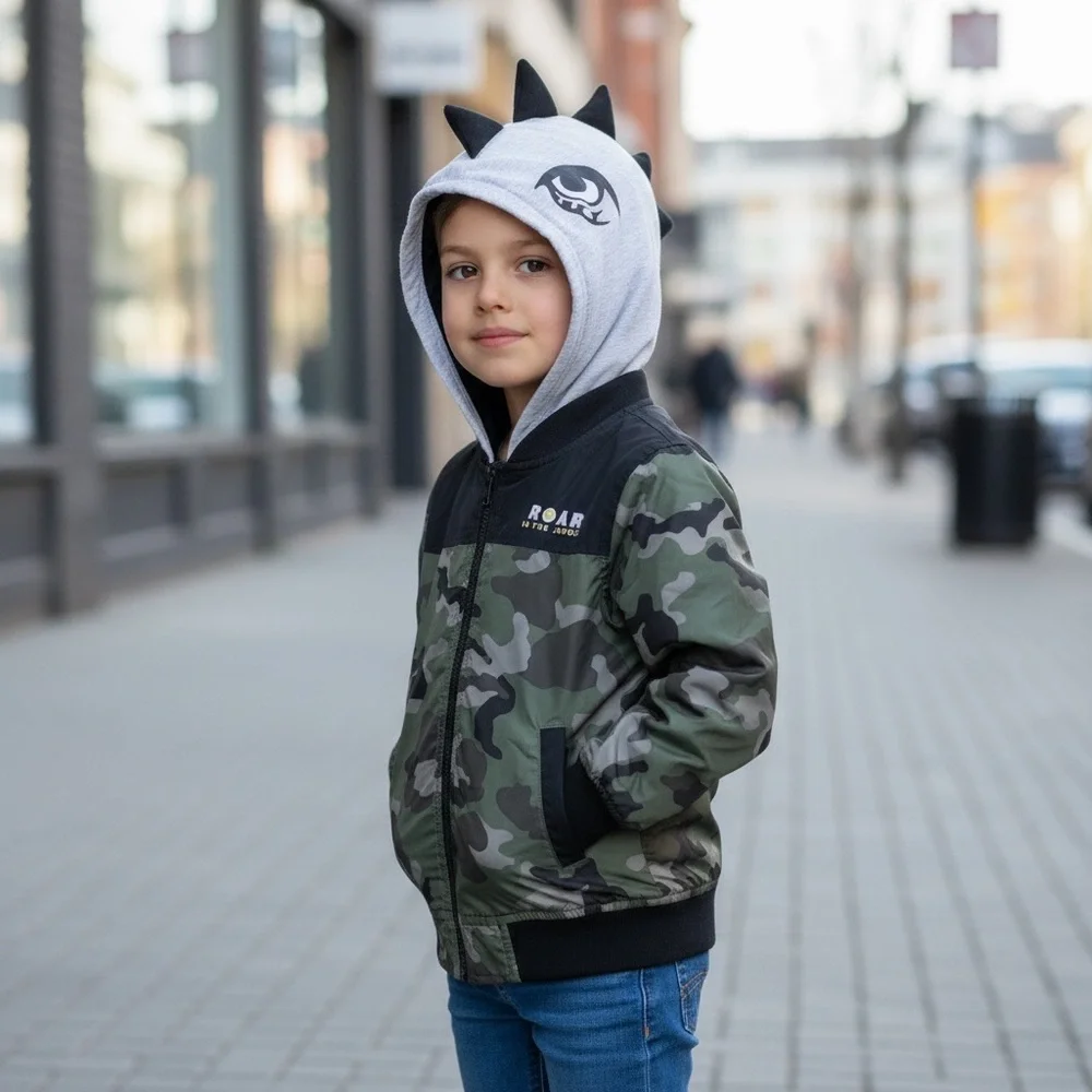 Kids Camo dinosaur lightweight Jacket size‎ 4